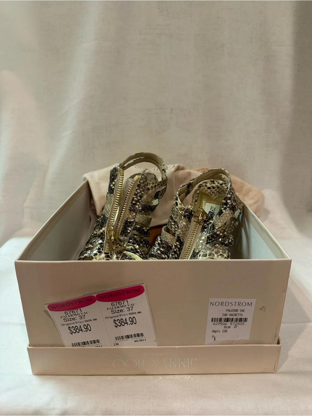 Jimmy Choo Glenys Wedge Snake Skin Size 7